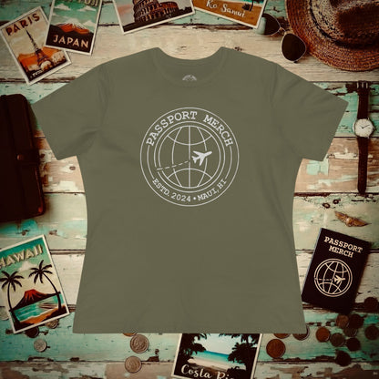 Passport Merch, Estd. 2024, Maui, HI Womens Fit T-Shirt Military Green / S