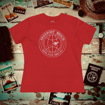 Passport Merch, Estd. 2024, Maui, HI Womens Fit T-Shirt Red / S