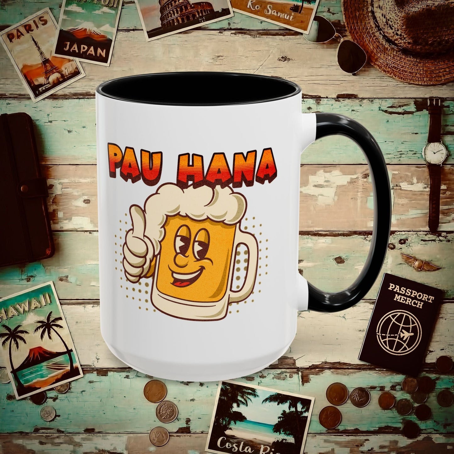 Pau Hana Beer, Hawaii 15oz Mug Black / 15oz