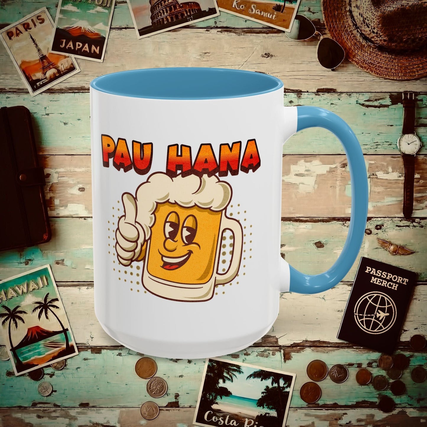 Pau Hana Beer, Hawaii 15oz Mug Light Blue / 15oz