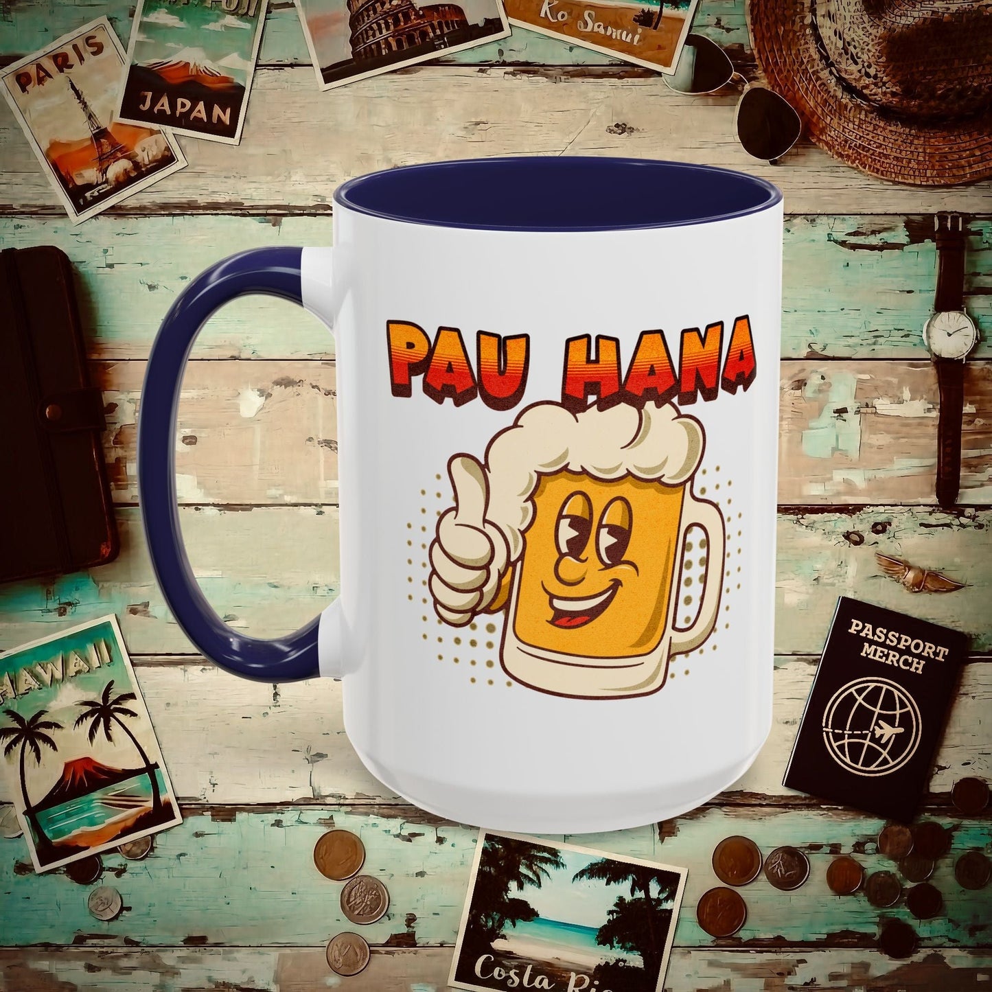 Pau Hana Beer, Hawaii 15oz Mug Navy / 15oz