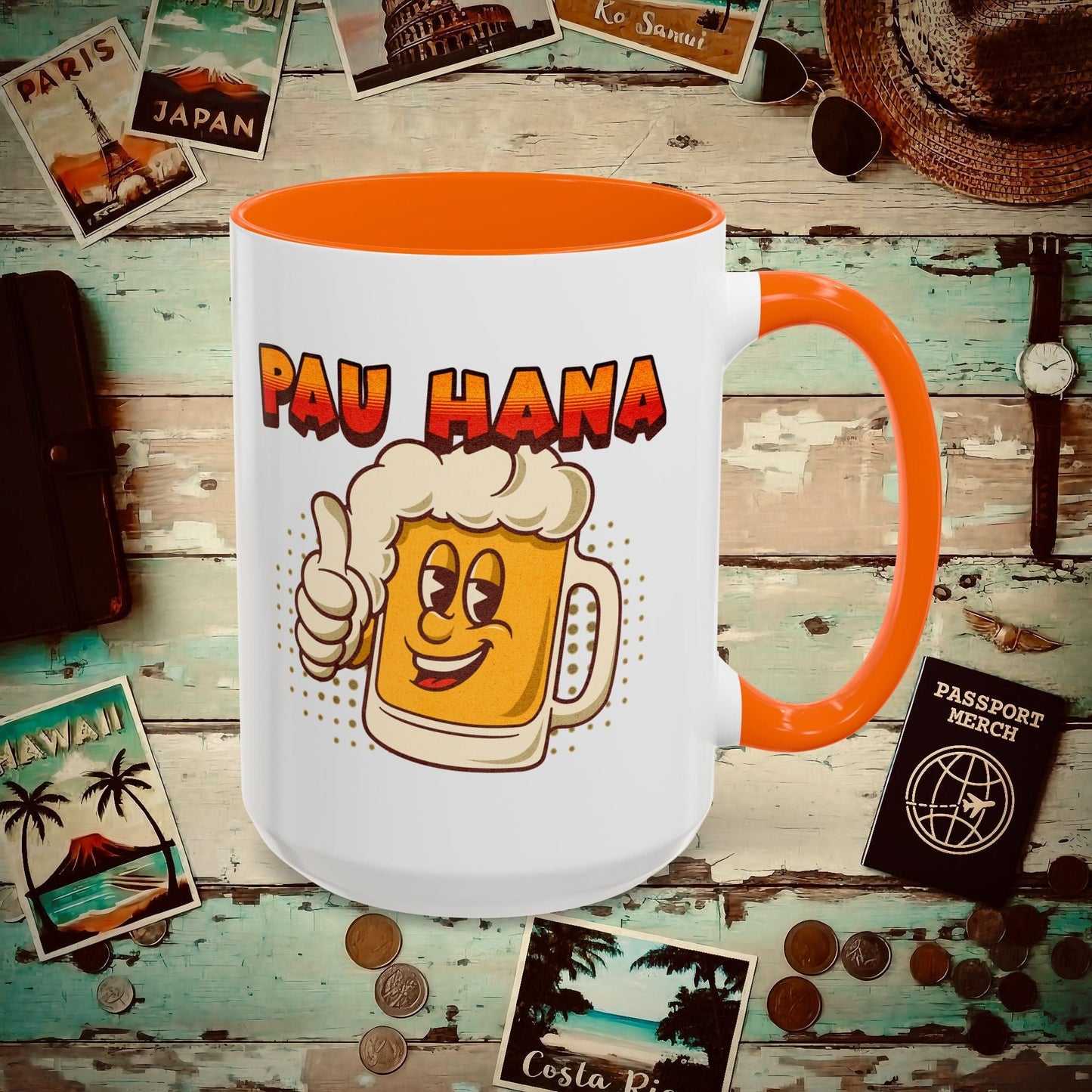 Pau Hana Beer, Hawaii 15oz Mug Orange / 15oz
