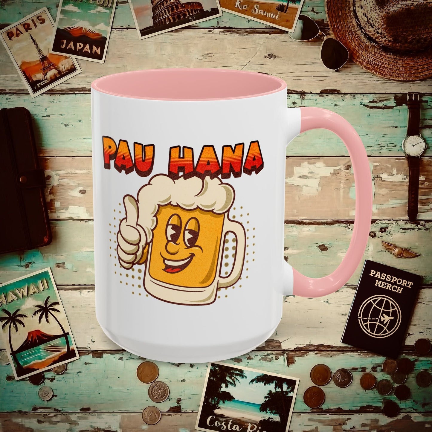 Pau Hana Beer, Hawaii 15oz Mug Pink / 15oz