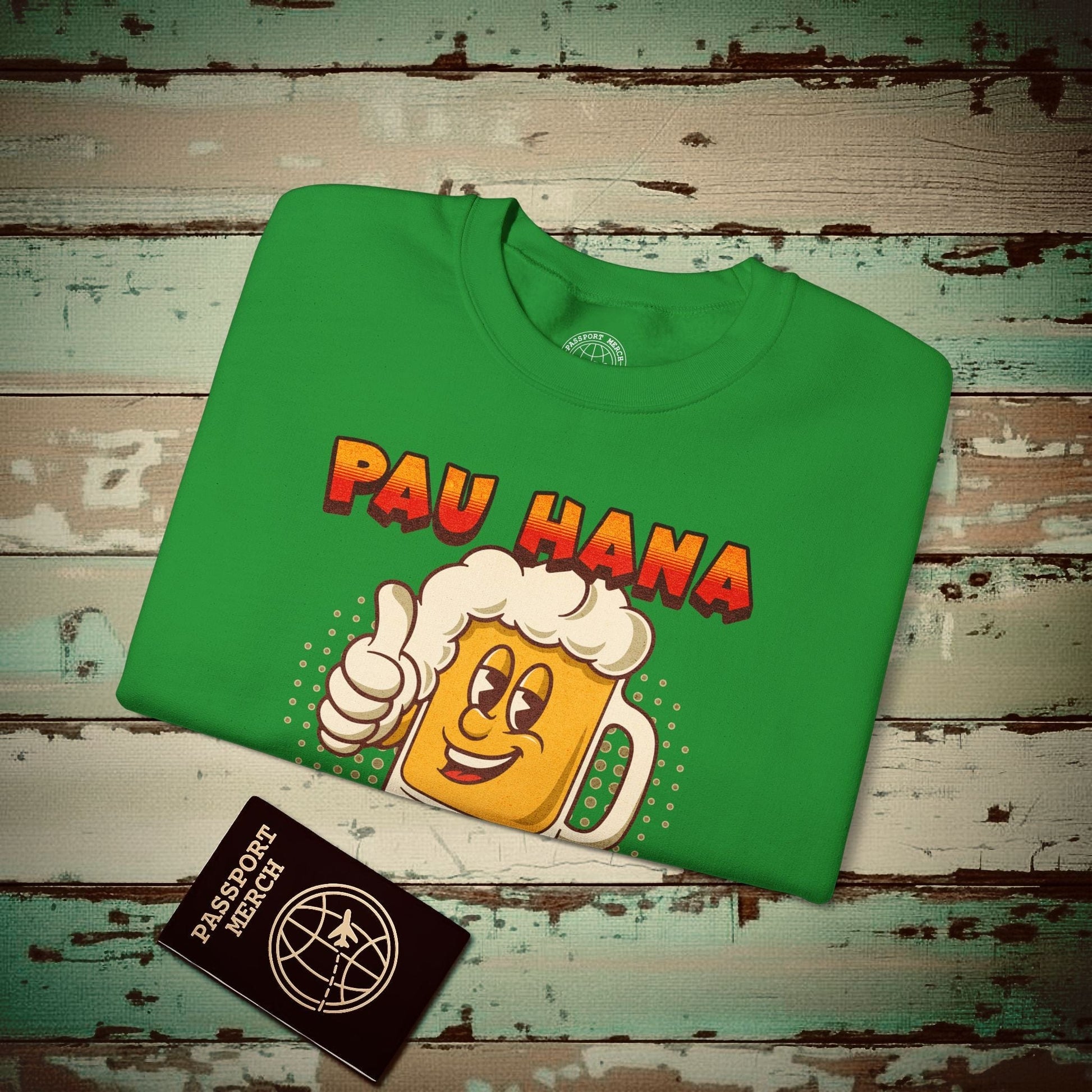 Pau Hana Beer, Hawaii Crewneck Irish Green / S