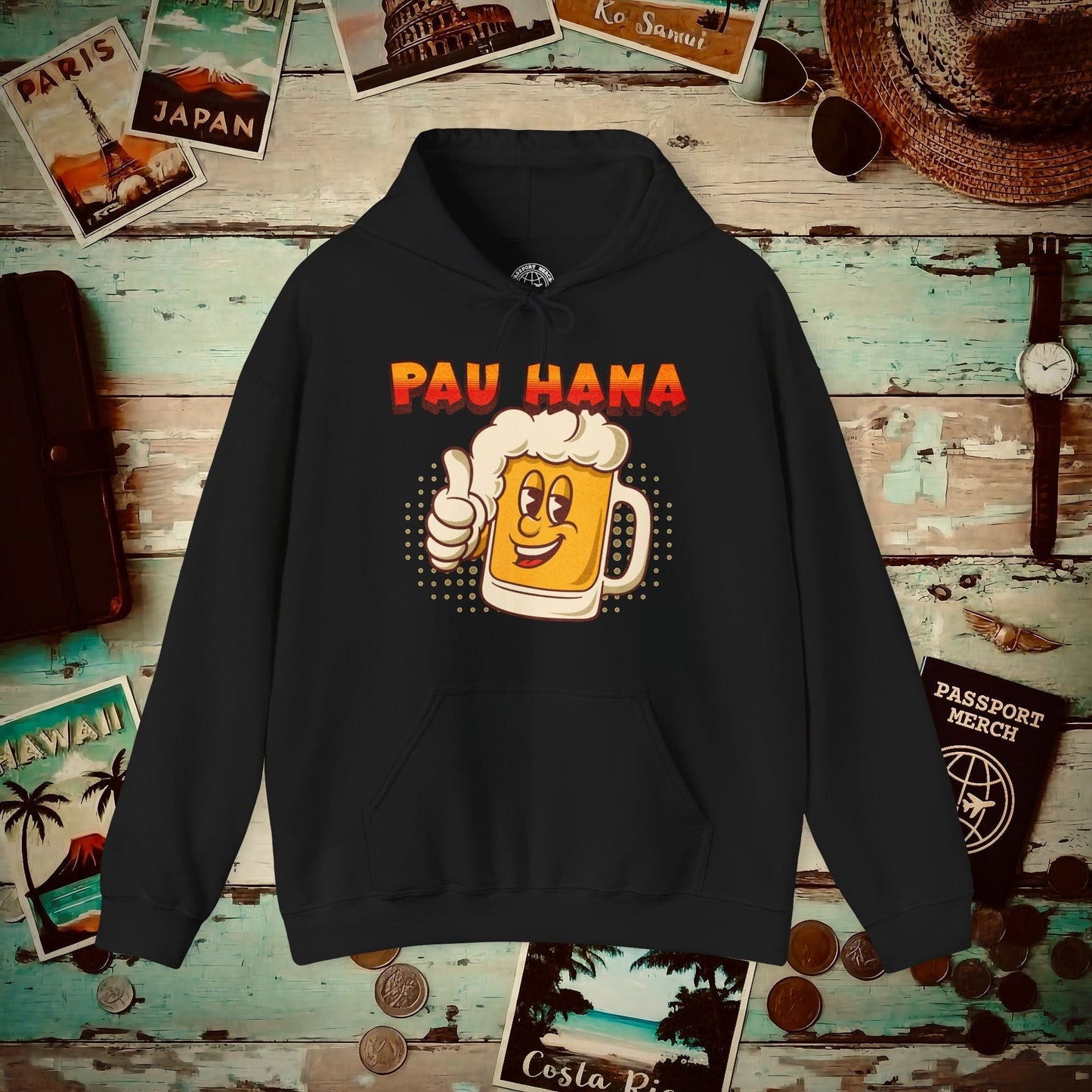 Pau Hana Beer, Hawaii Hoodie Black / S