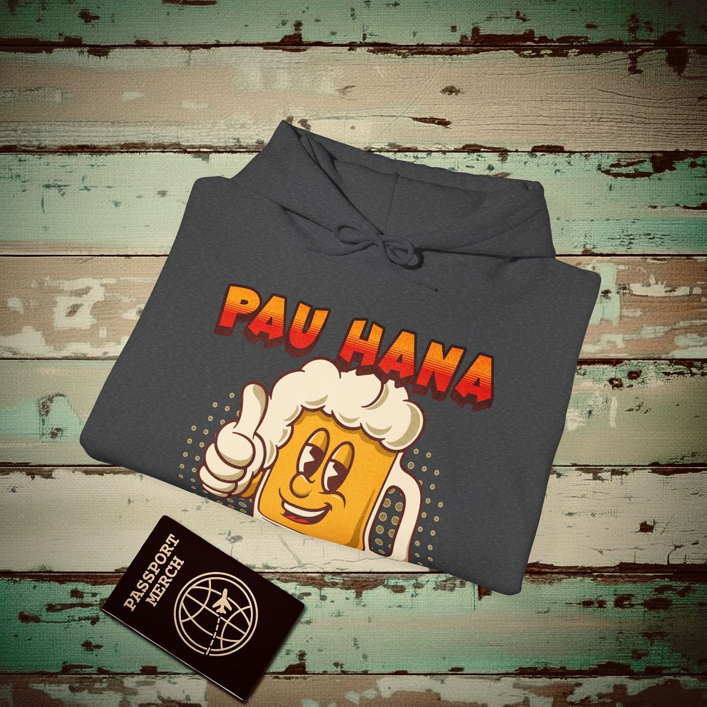 Pau Hana Beer, Hawaii Hoodie Dark Heather / S