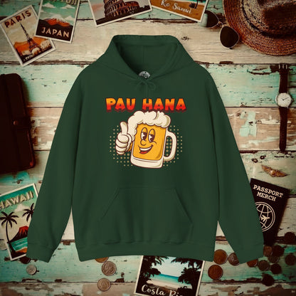 Pau Hana Beer, Hawaii Hoodie Forest Green / S