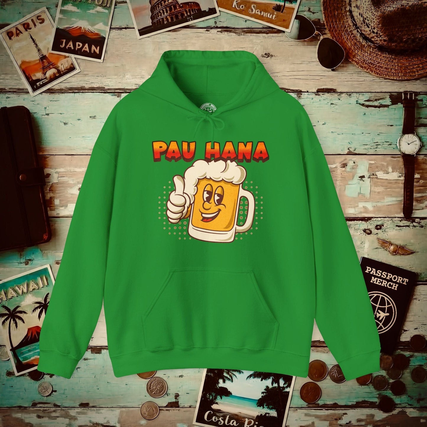 Pau Hana Beer, Hawaii Hoodie Irish Green / S