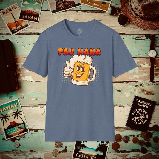Pau Hana Beer, Hawaii T-Shirt Heather Indigo / S