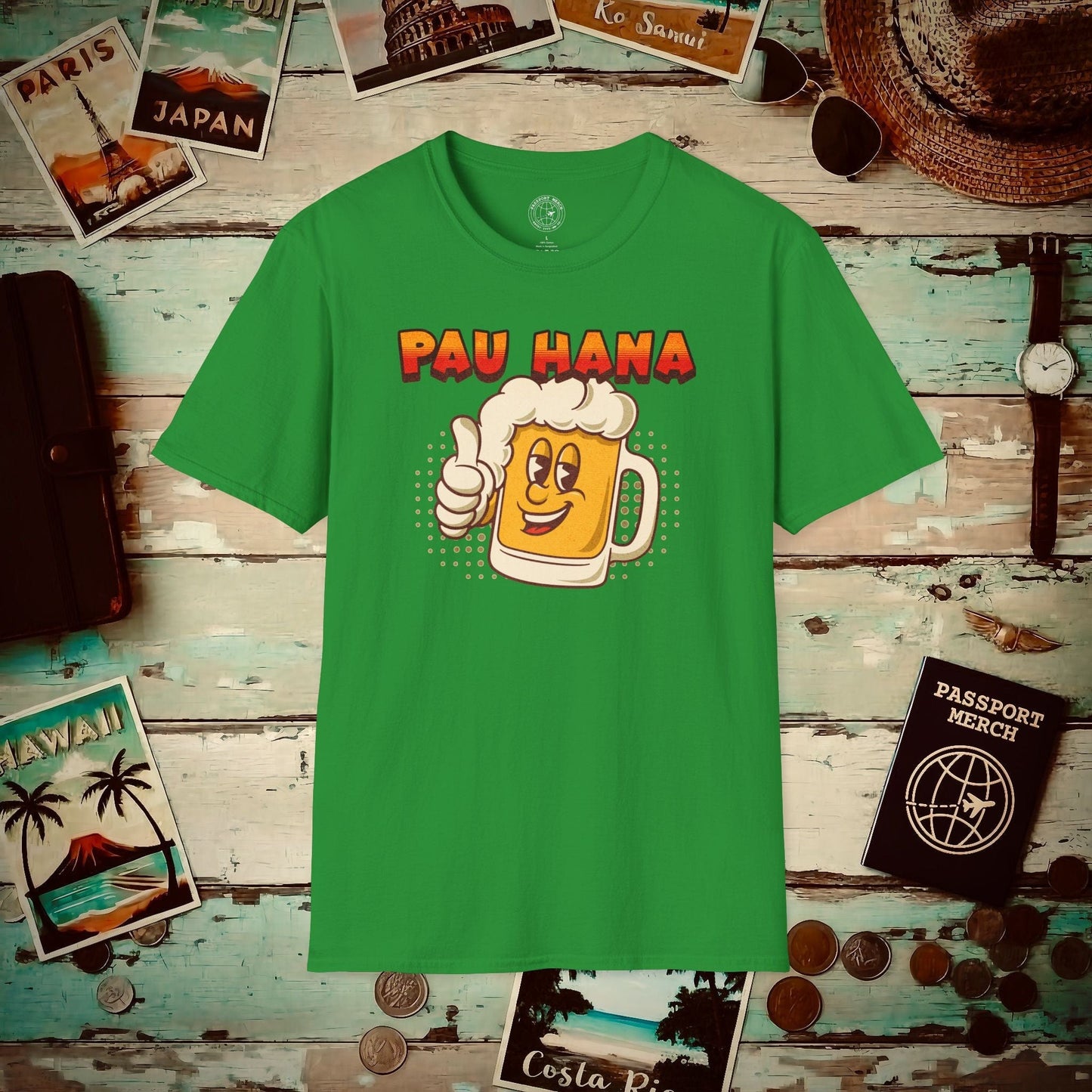 Pau Hana Beer, Hawaii T-Shirt Irish Green / S