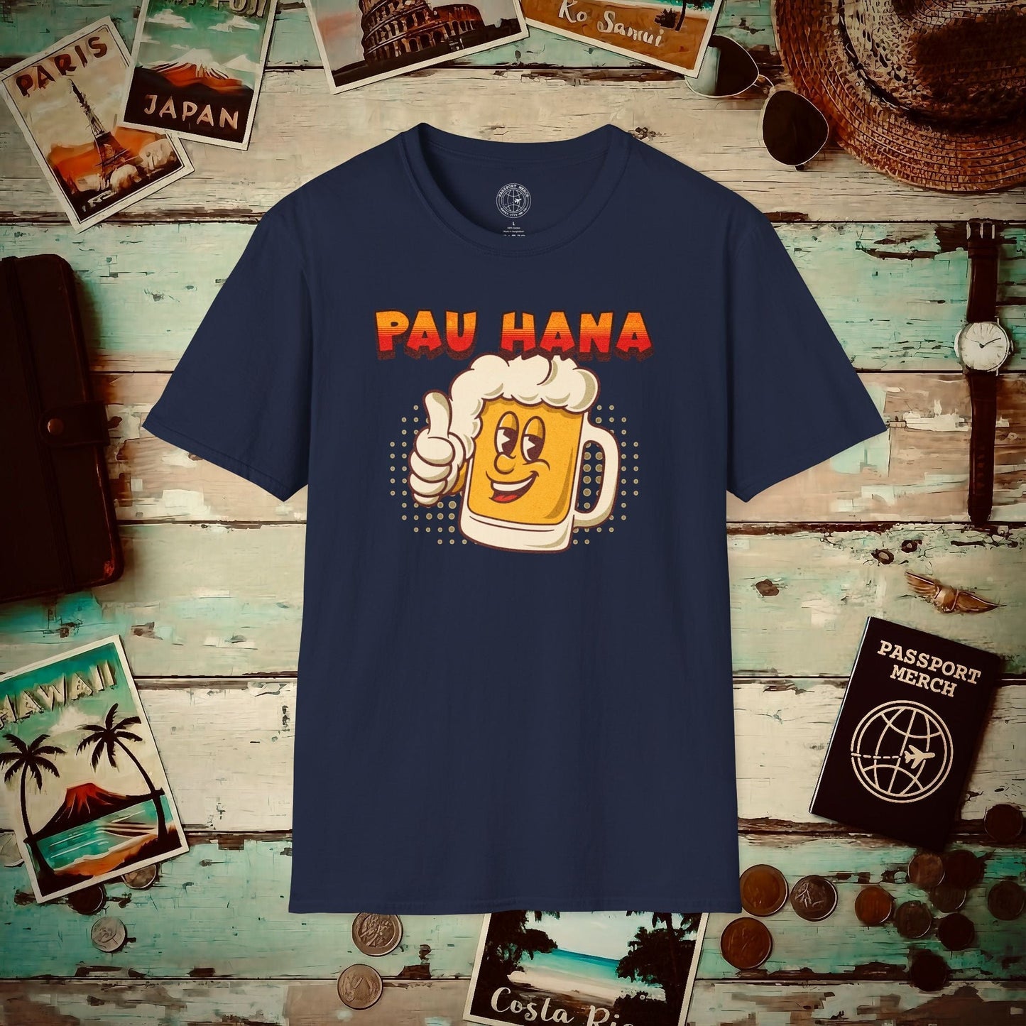 Pau Hana Beer, Hawaii T-Shirt Navy / S