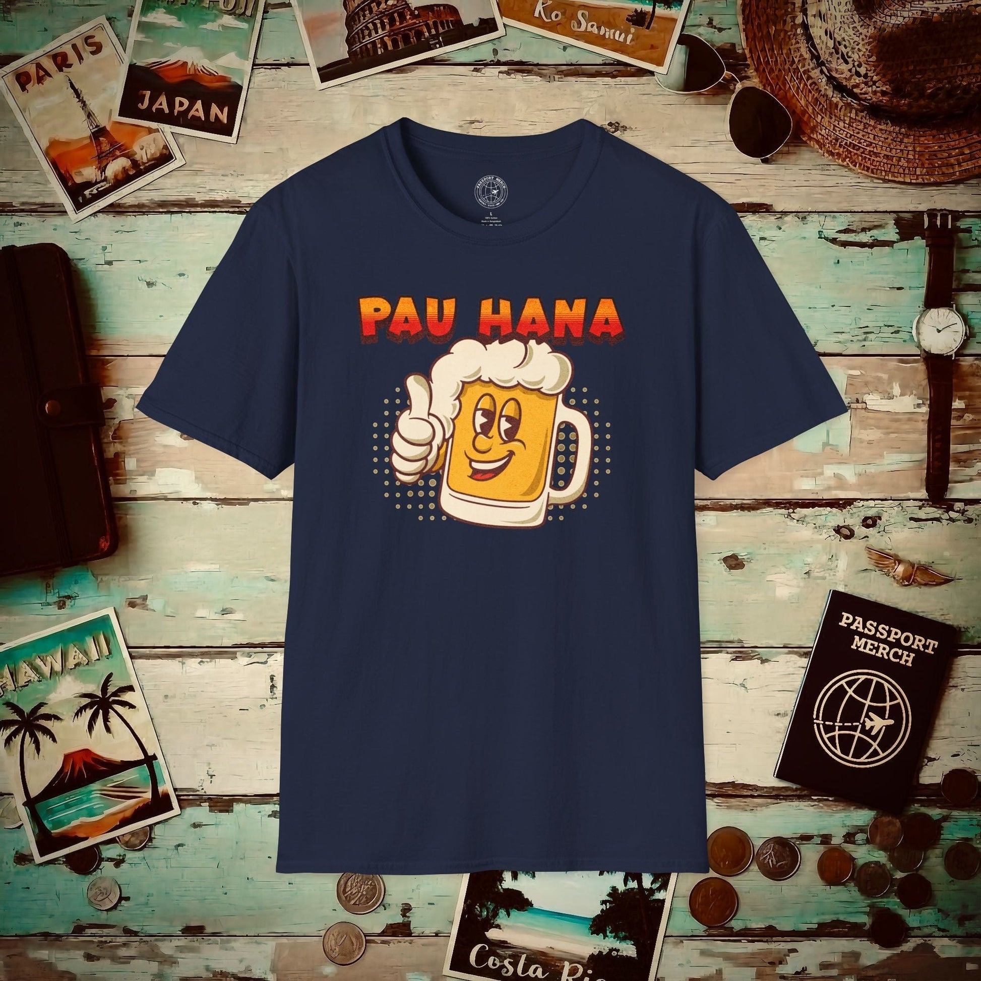 Pau Hana Beer, Hawaii T-Shirt Navy / S
