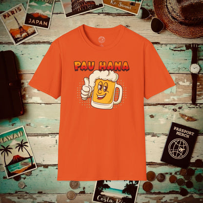 Pau Hana Beer, Hawaii T-Shirt Orange / S