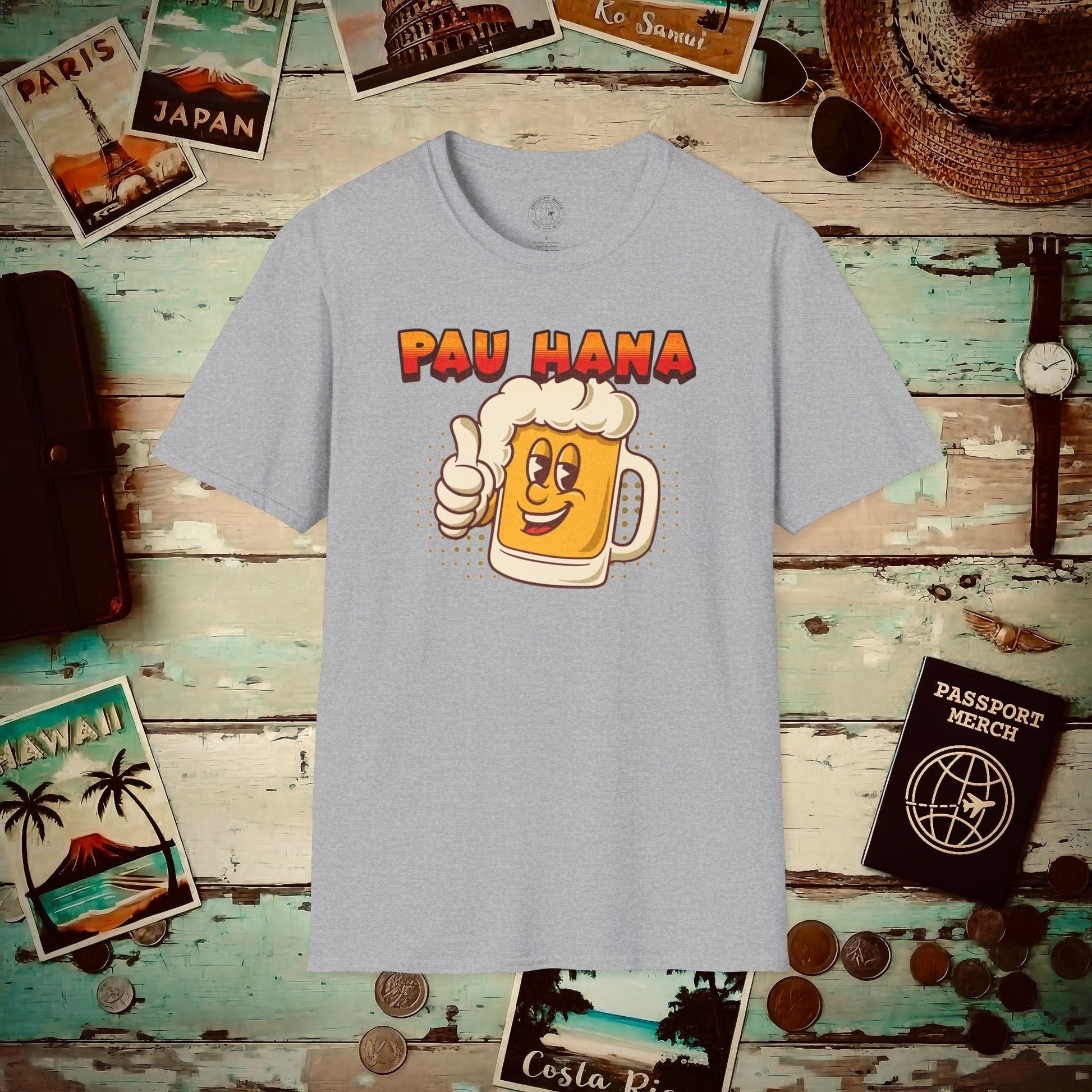 Pau Hana Beer, Hawaii T-Shirt Sport Grey / S