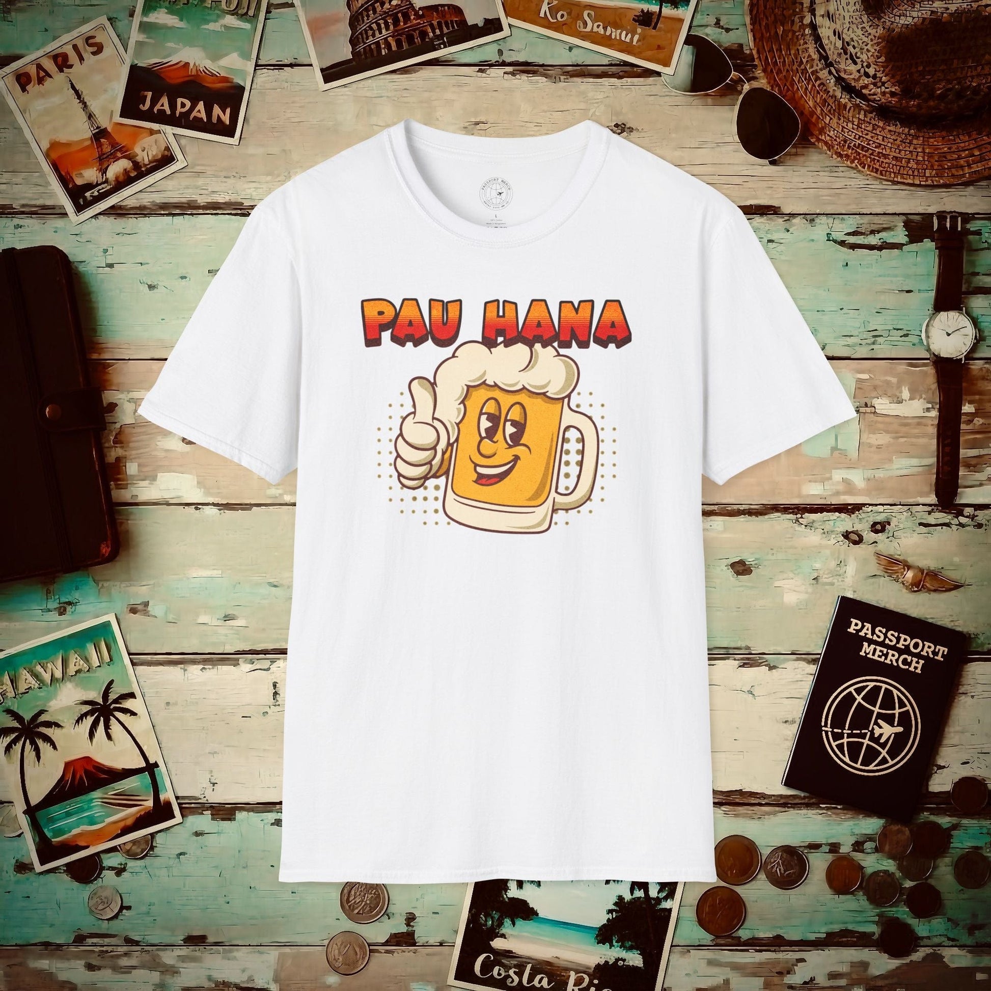 Pau Hana Beer, Hawaii T-Shirt White / S