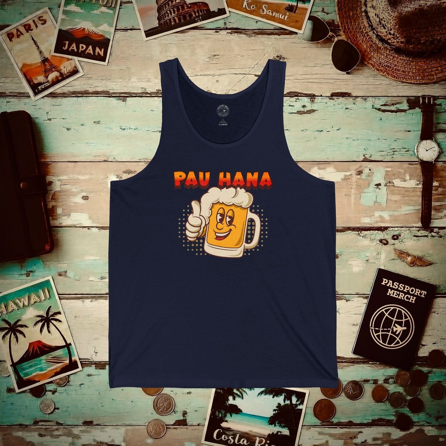 Pau Hana Beer, Hawaii Tank Top Navy / XS