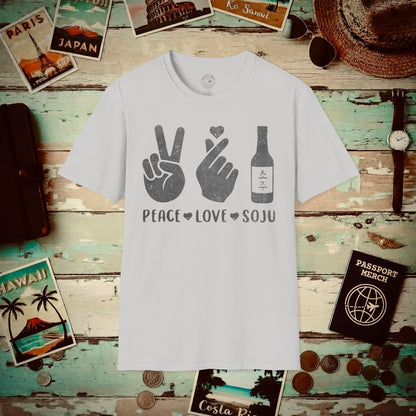 Peace Love Soju, Korea T-Shirt Ice Grey / S