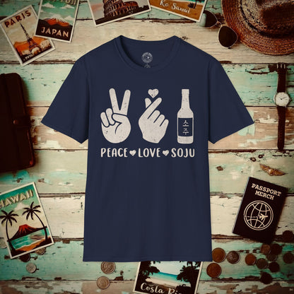 Peace Love Soju, Korea T-Shirt Navy / S