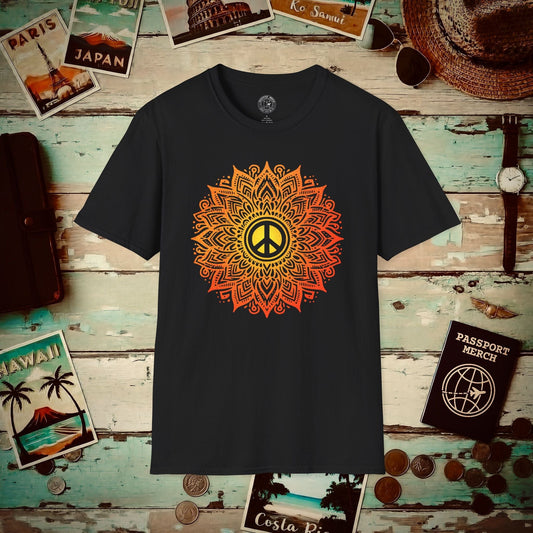 Peace Mandala India T-Shirt Black / S