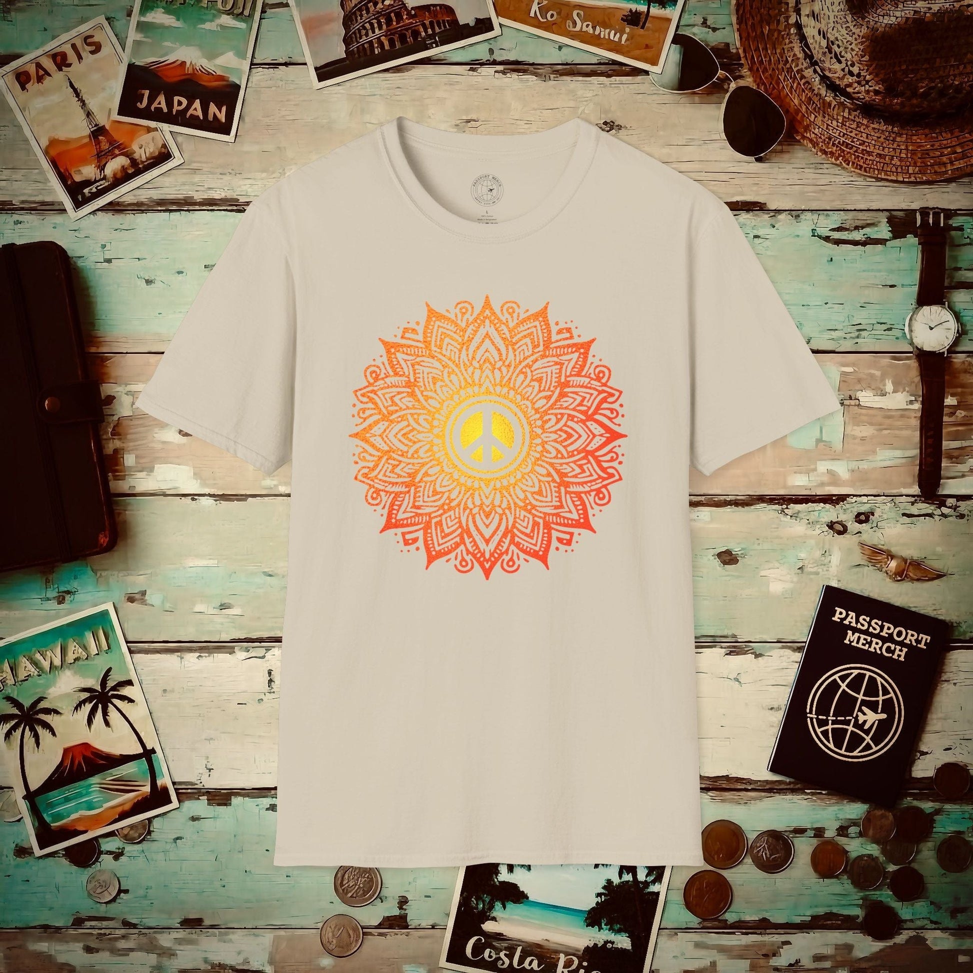 Peace Mandala India T-Shirt Sand / S