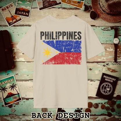 Philippines Vintage Flag Back Print T-Shirt Sand / S