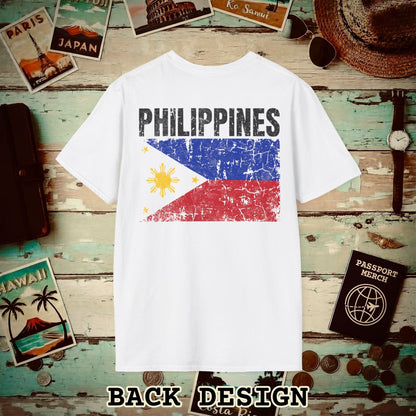 Philippines Vintage Flag Back Print T-Shirt White / S