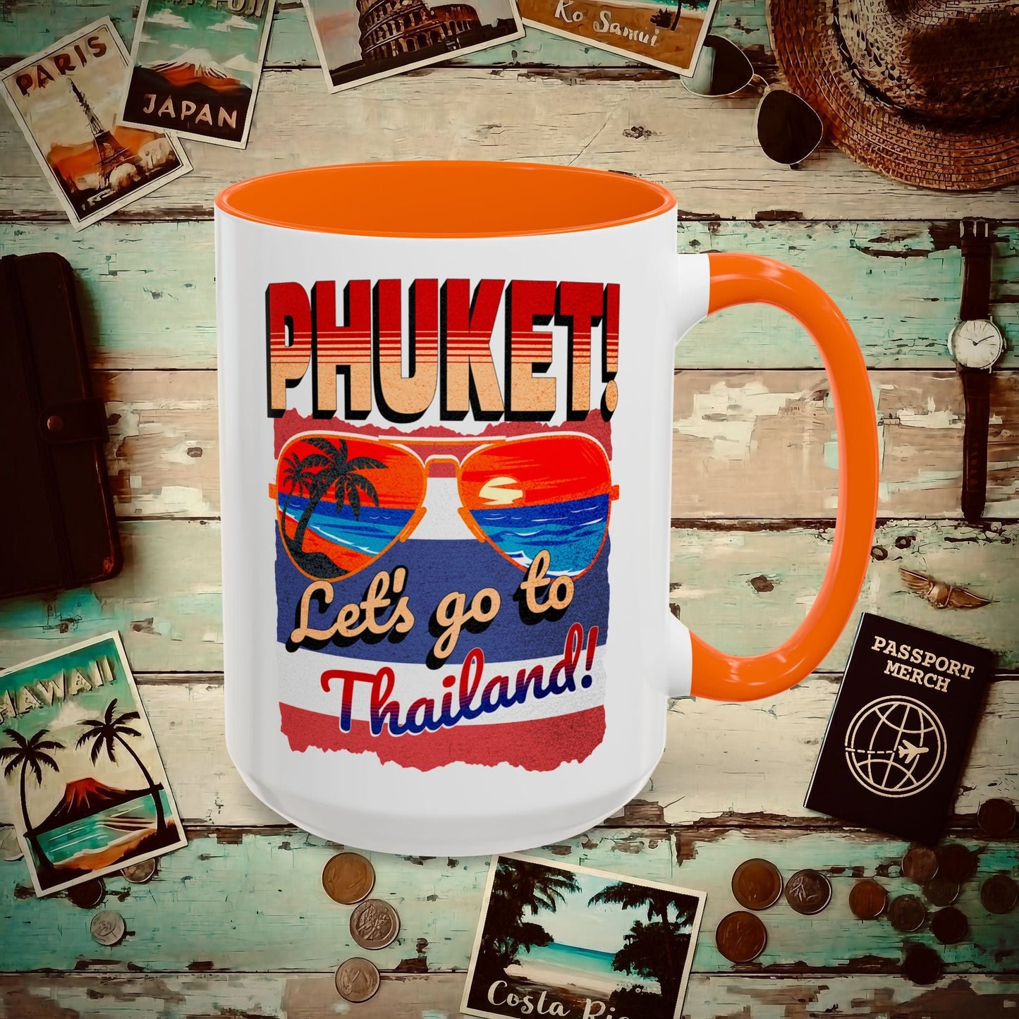Phuket! Let's go to Thailand! 15oz Mug Orange / 15oz