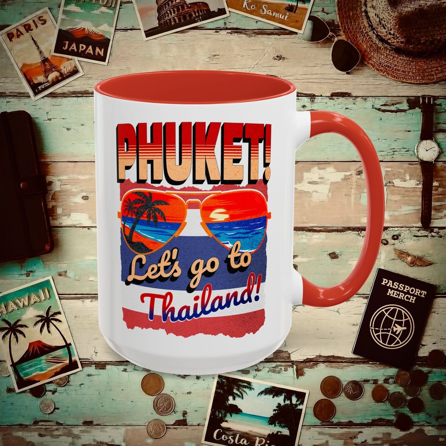 Phuket! Let's go to Thailand! 15oz Mug Red / 15oz