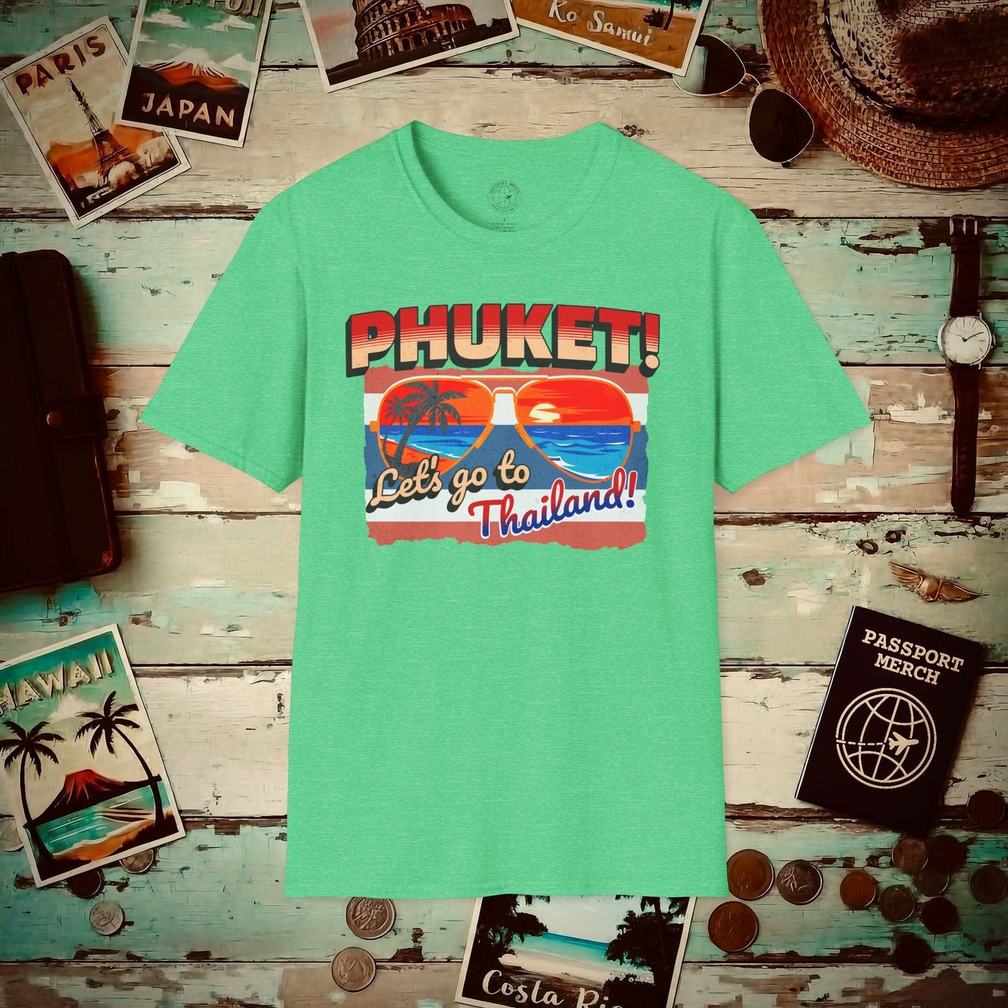 Phuket! Let's go to Thailand! T-Shirt Heather Irish Green / S