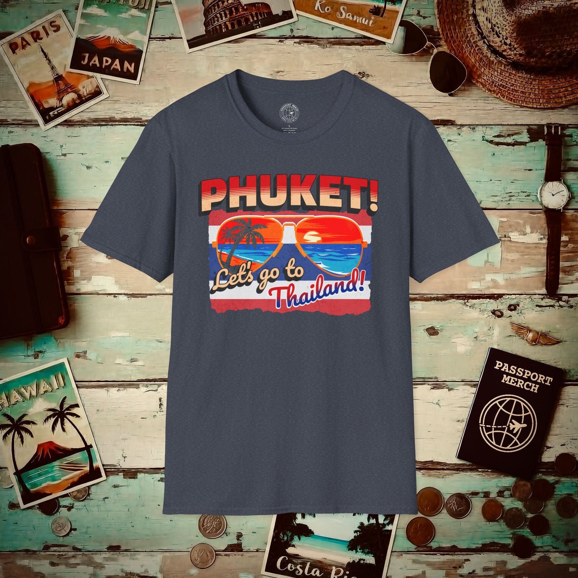 Phuket! Let's go to Thailand! T-Shirt Heather Navy / S