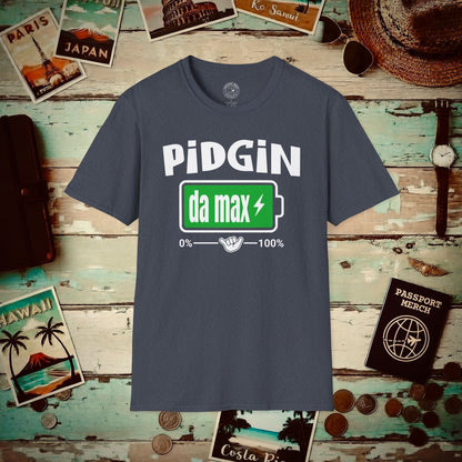 Pidgin Battery at Da Max, Hawaii T-Shirt Heather Navy / S