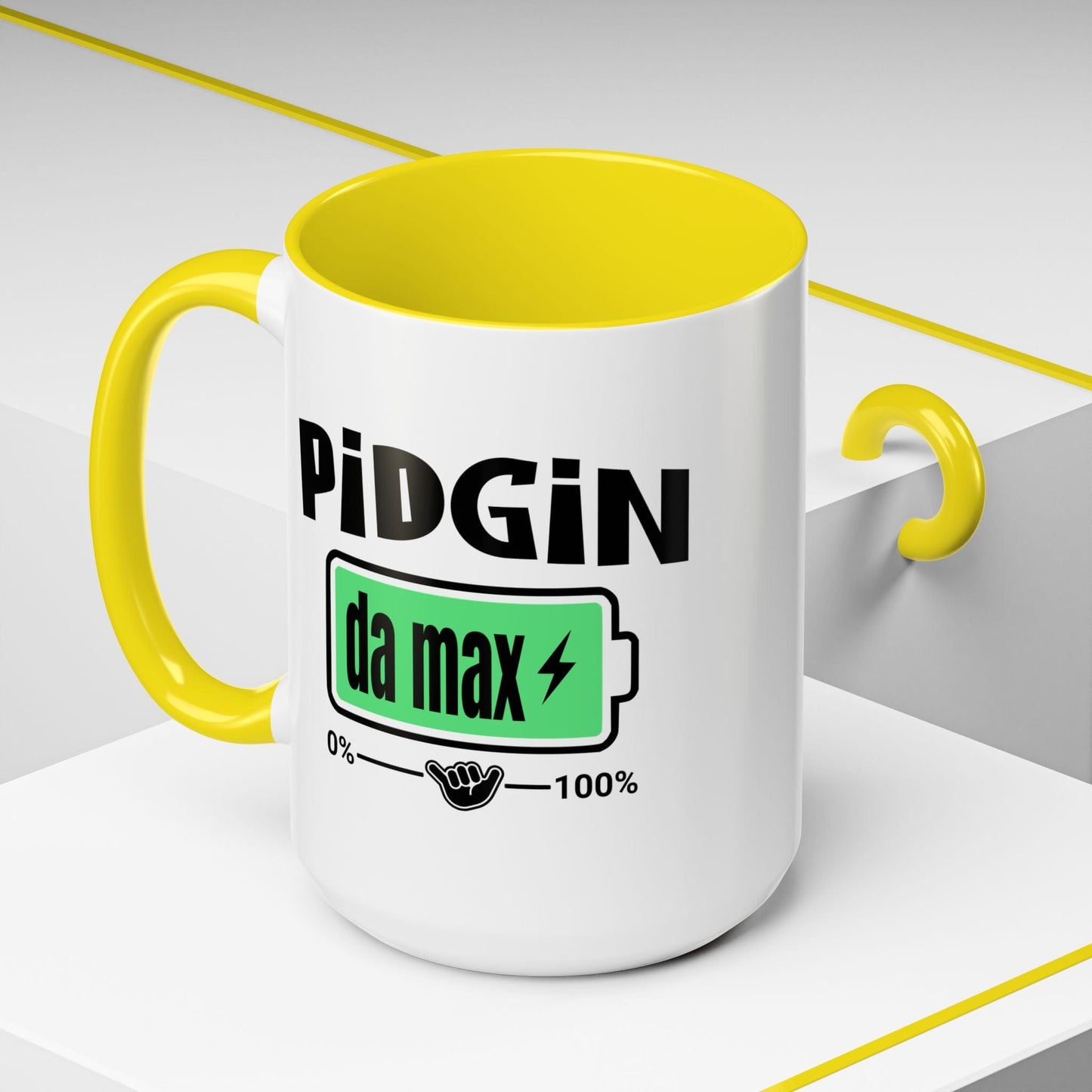 Pidgin Battery To Da Max, Hawaii 15oz Mug Yellow / 15oz