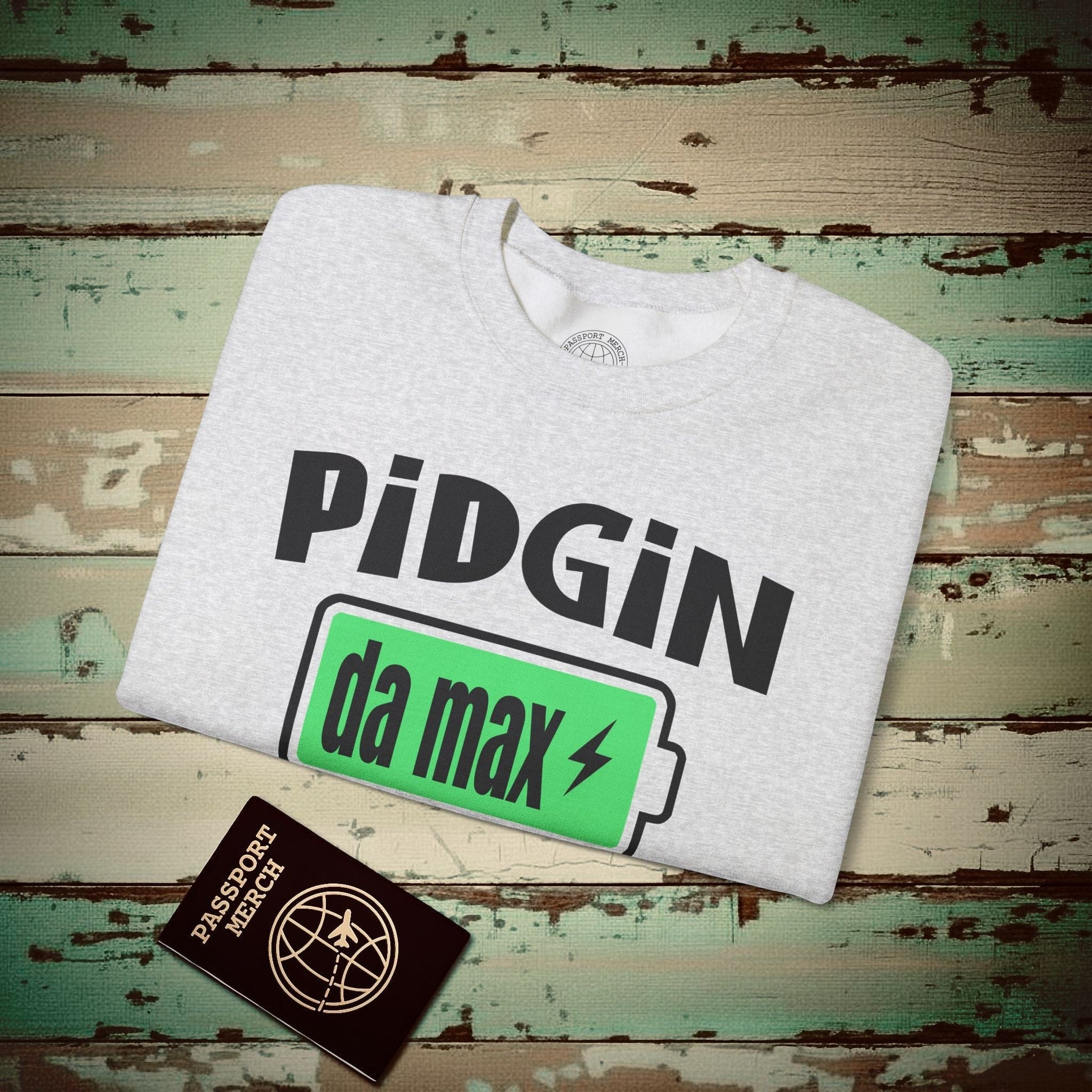 Pidgin Battery To Da Max, Hawaii Crewneck Ash / S