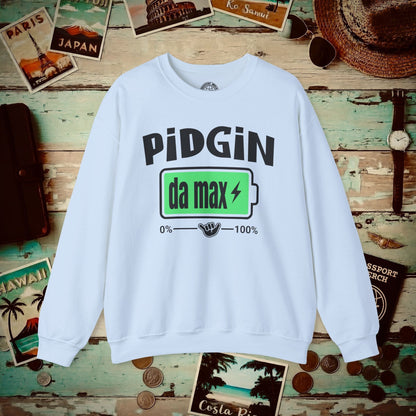 Pidgin Battery To Da Max, Hawaii Crewneck Light Blue / S