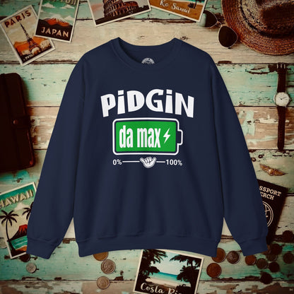 Pidgin Battery To Da Max, Hawaii Crewneck Navy / S