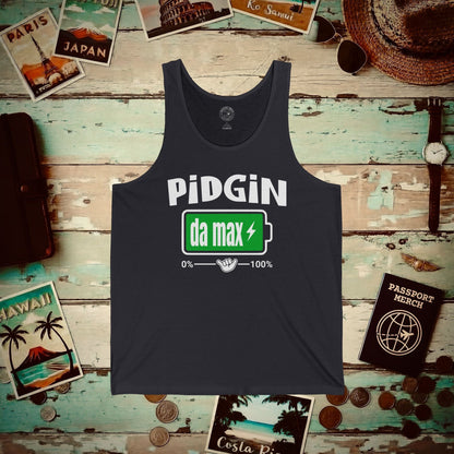 Pidgin Battery To Da Max, Hawaii Tank Top Dark Grey / XS