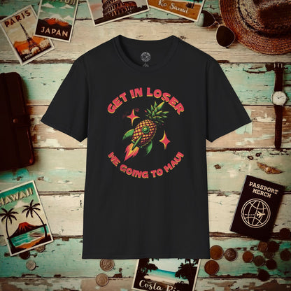 Pineapple Rocket Ship to Maui, Hawaii T-Shirt Black / S