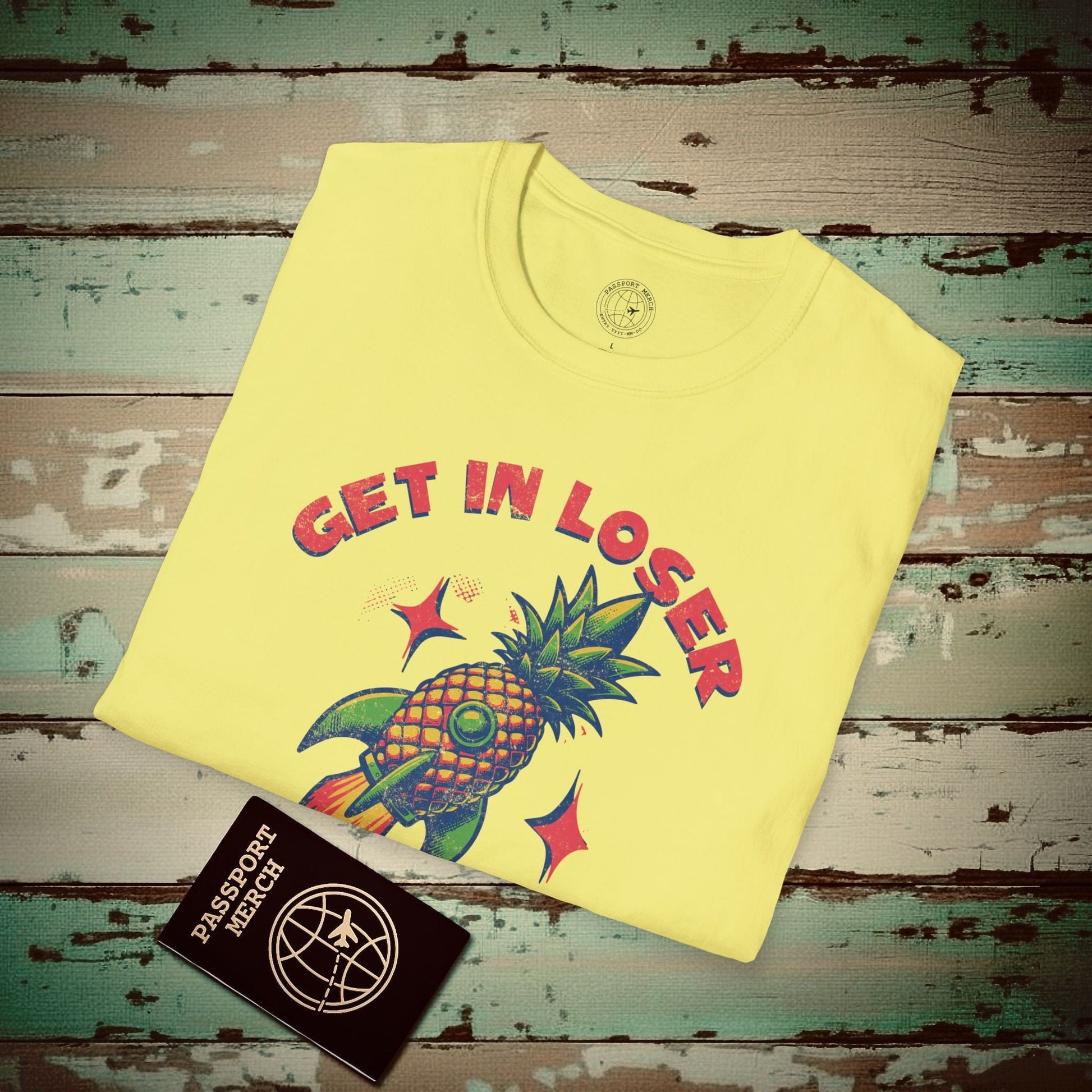 Pineapple Rocket Ship to Maui, Hawaii T-Shirt Cornsilk / S