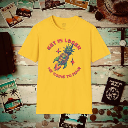 Pineapple Rocket Ship to Maui, Hawaii T-Shirt Daisy / S