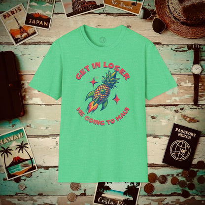 Pineapple Rocket Ship to Maui, Hawaii T-Shirt Heather Irish Green / S