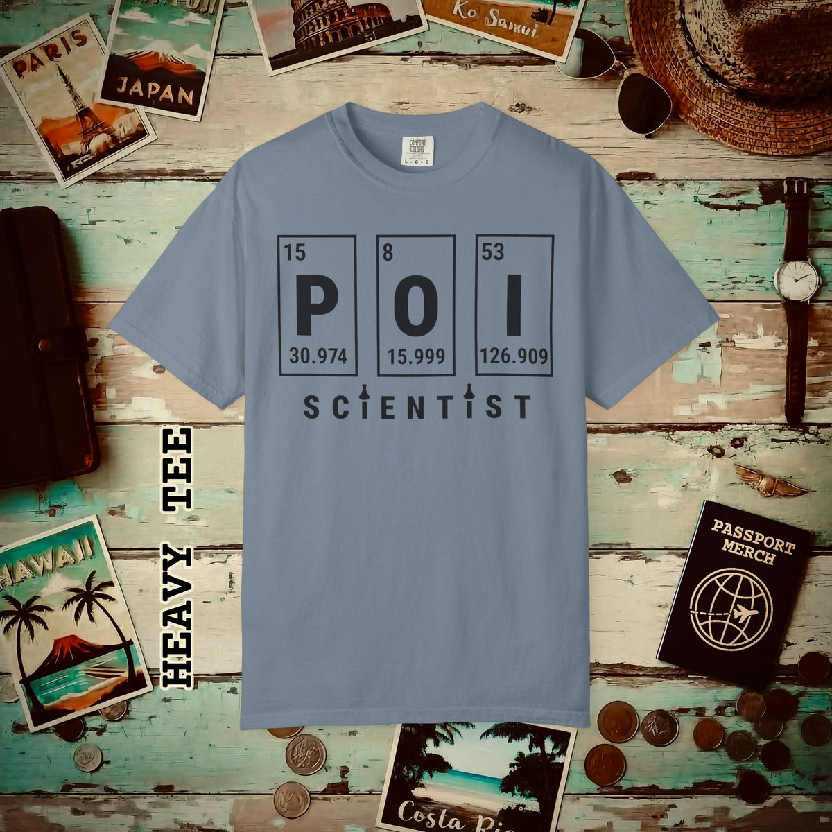 Poi Scientist, Hawaii Heavy Tee Blue Jean / S