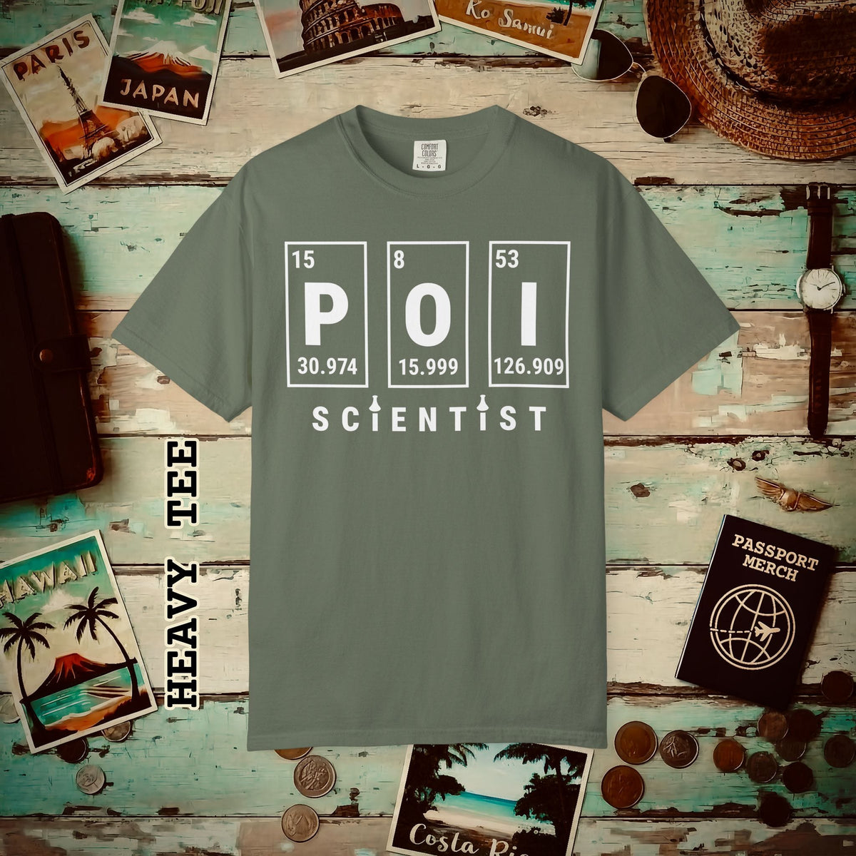 Poi Scientist, Hawaii Heavy Tee Moss / S