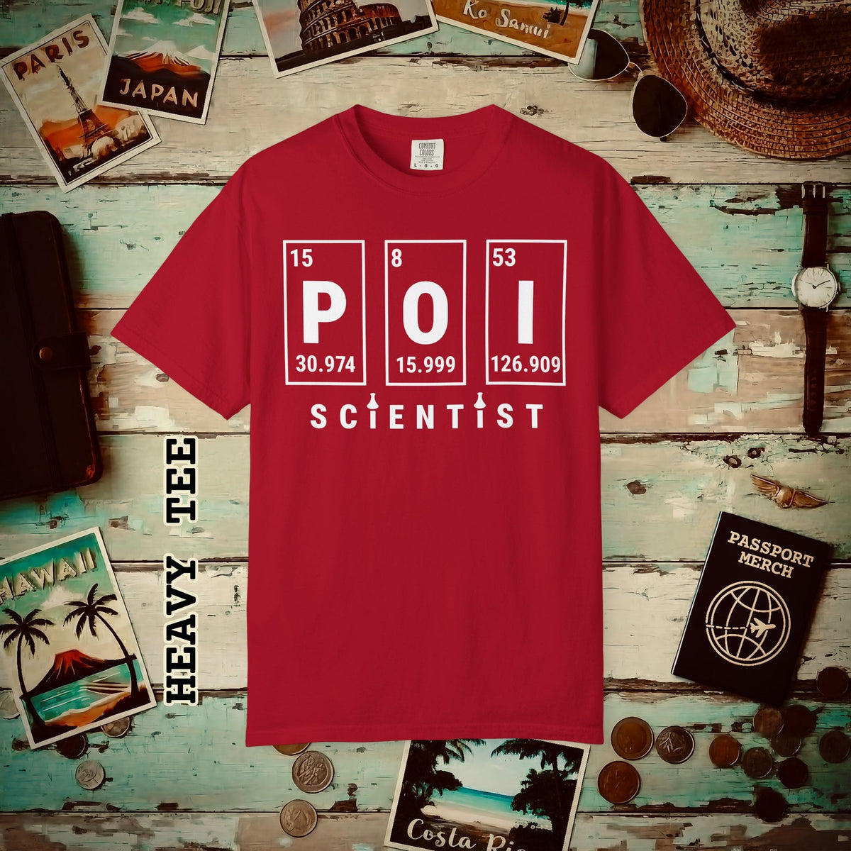 Poi Scientist, Hawaii Heavy Tee Red / S