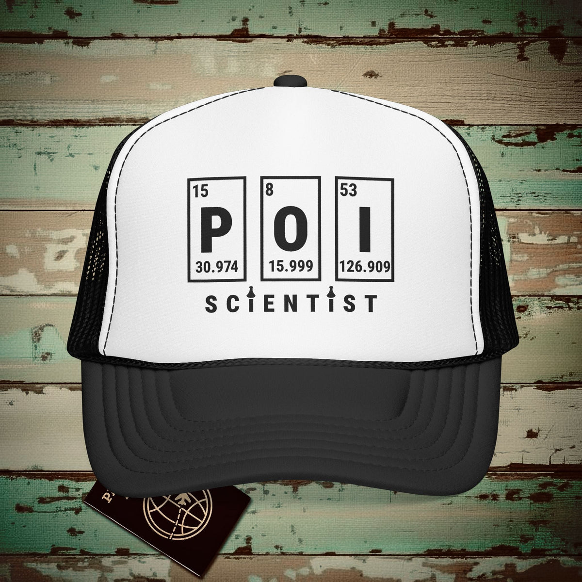 Poi Scientist, Hawaii Trucker Hat Black/White / One size