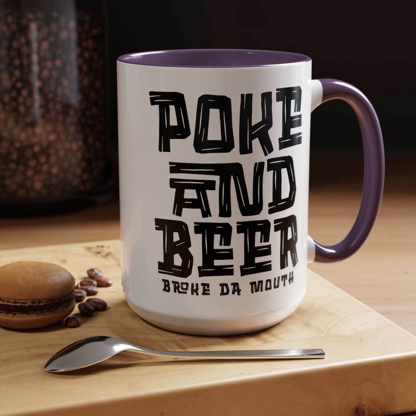 Poke and Beer, Hawaii 15oz Mug Purple / 15oz