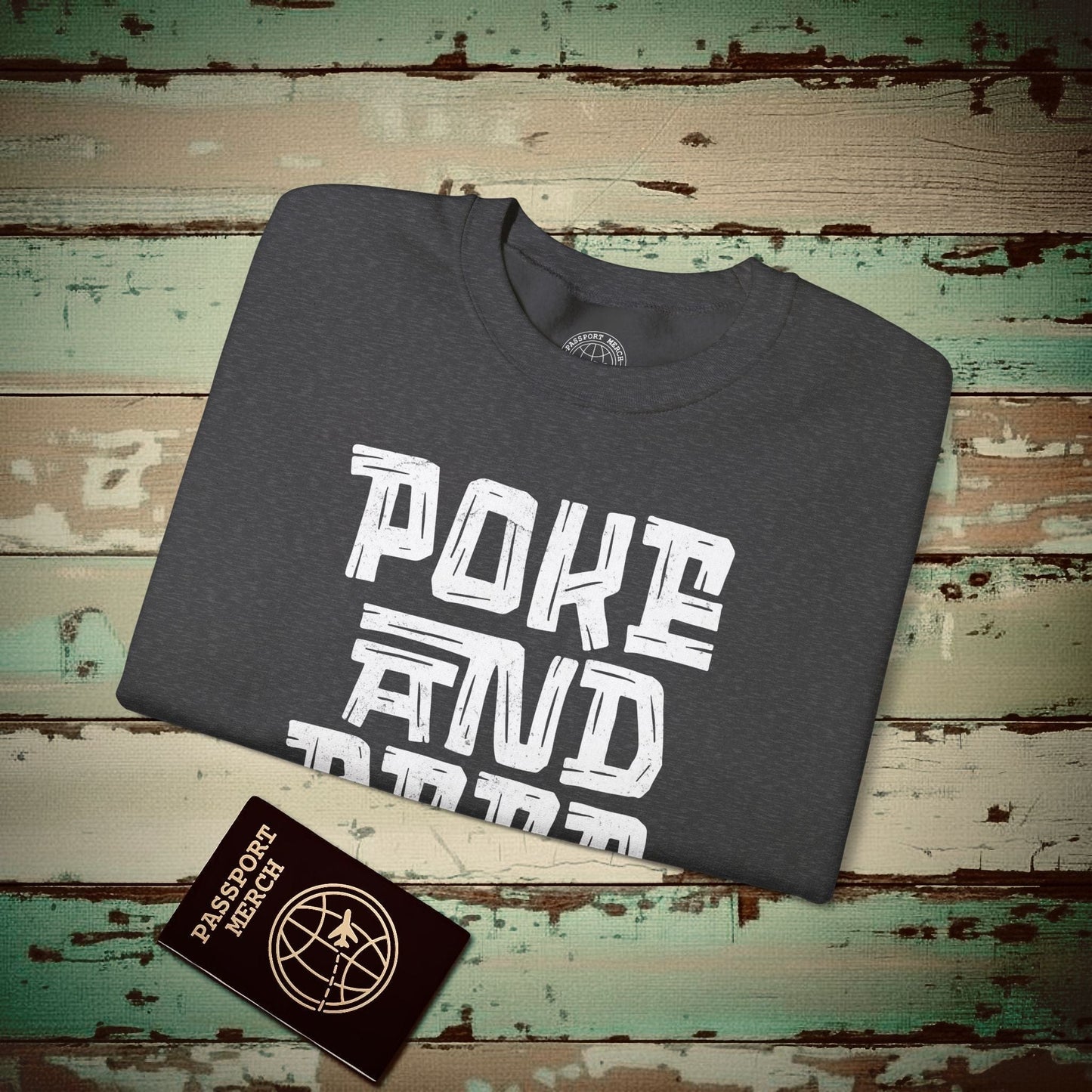 Poke and Beer, Hawaii Crewneck Dark Heather / S