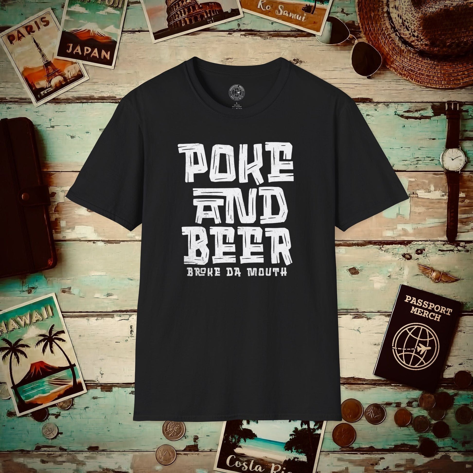 Poke and Beer, Hawaii T-Shirt Black / S