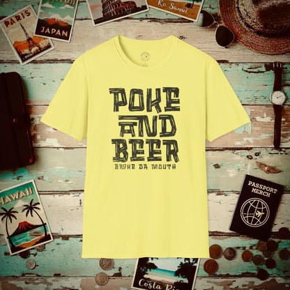 Poke and Beer, Hawaii T-Shirt Cornsilk / S