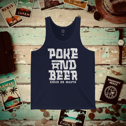 Poke and Beer, Hawaii Tank Top Navy / XS