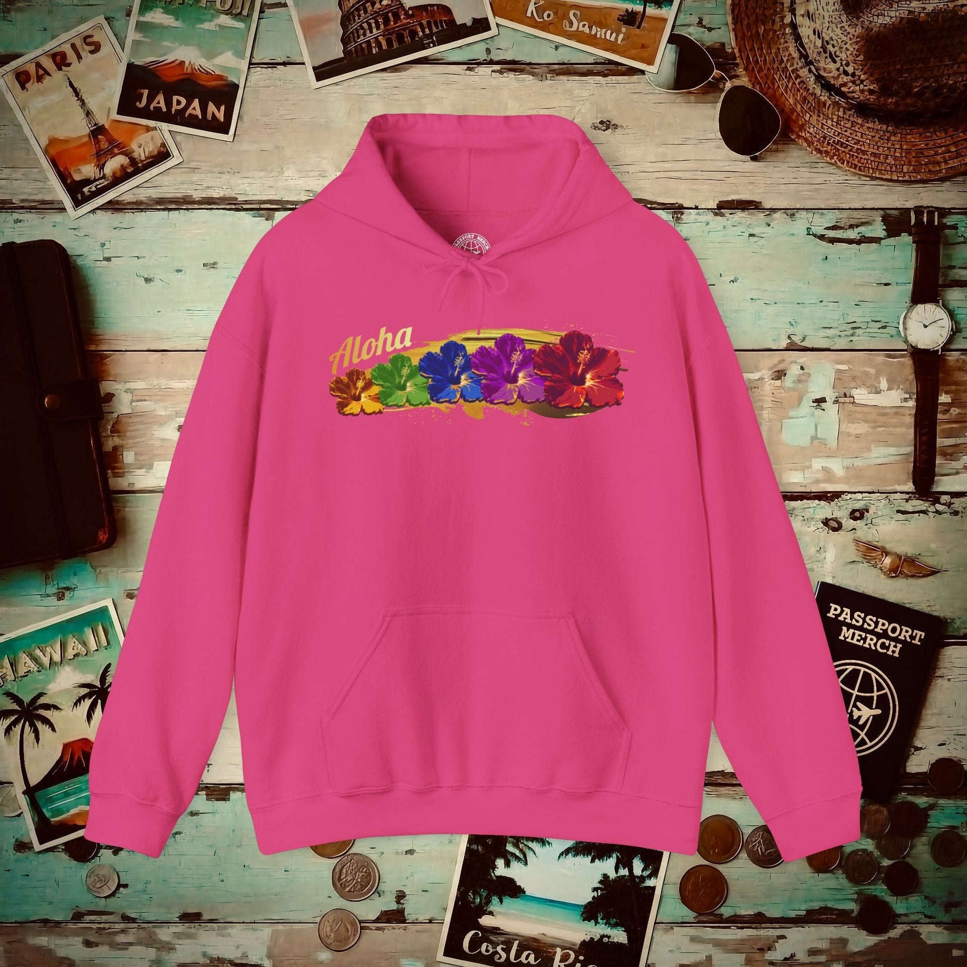 Pop Art Hibiscus, Hawaii Hoodie Heliconia / S